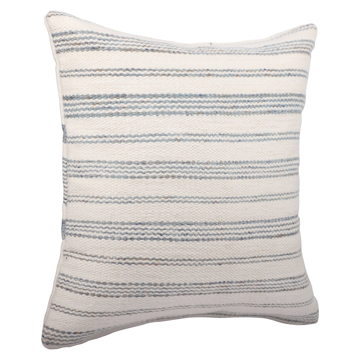 20" BLUE AND WHITE STRIPED THROW PILLOW