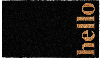 LAUREL 24" X 36" BLACK AND NATURAL COIR HELLO OUTDOOR DOOR MAT