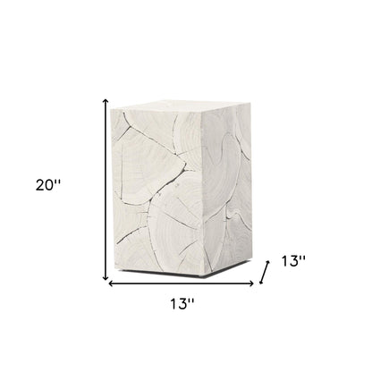 solid wood square end table, wood square end table, 20" white solid wood square, white solid wood square end, square end table