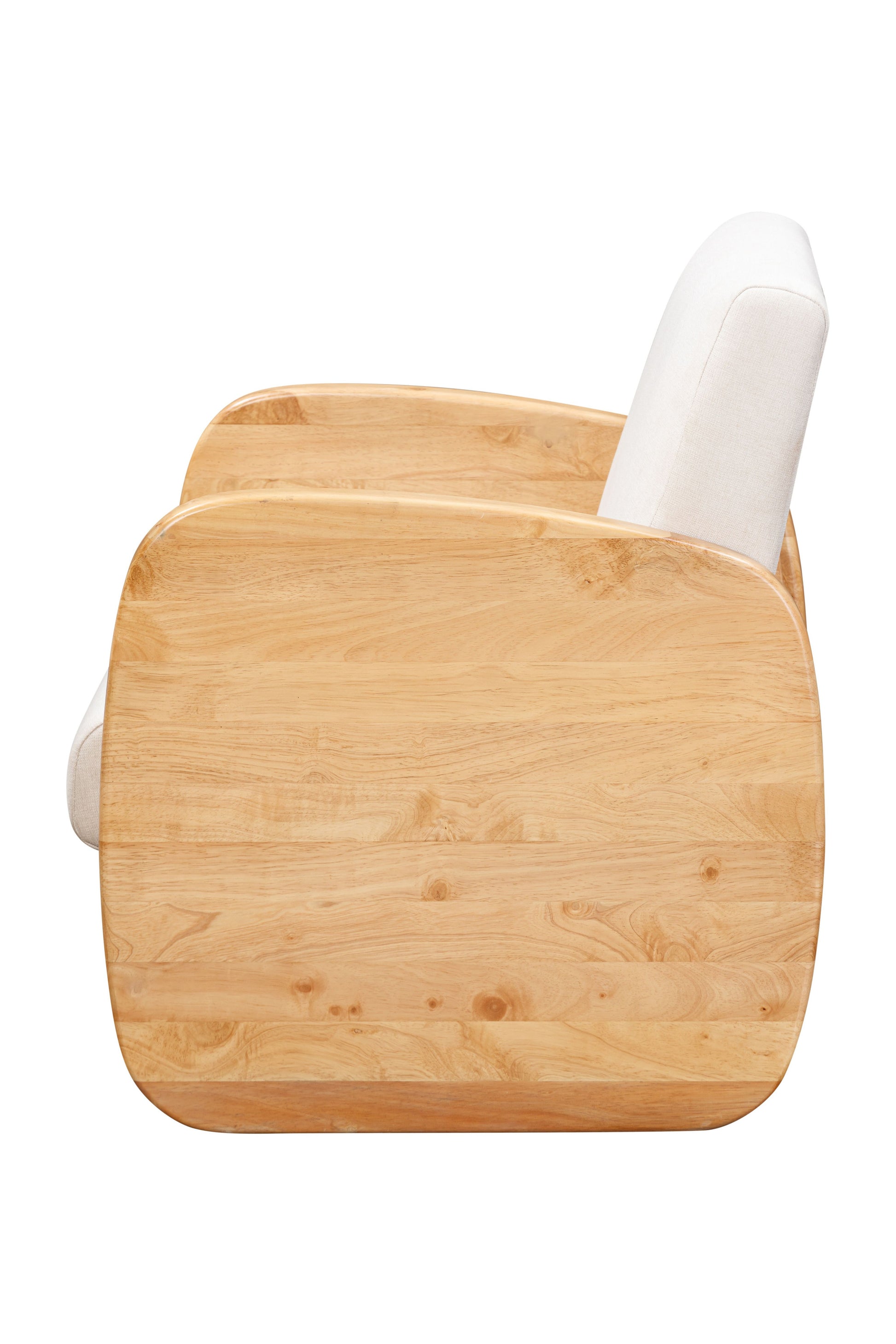 29" WHITE AND NATURAL LINEN ARMCHAIR - Varnish & Vibe