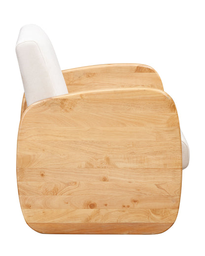29" WHITE AND NATURAL LINEN ARMCHAIR - Varnish & Vibe