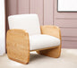 29" WHITE AND NATURAL LINEN ARMCHAIR - Varnish & Vibe