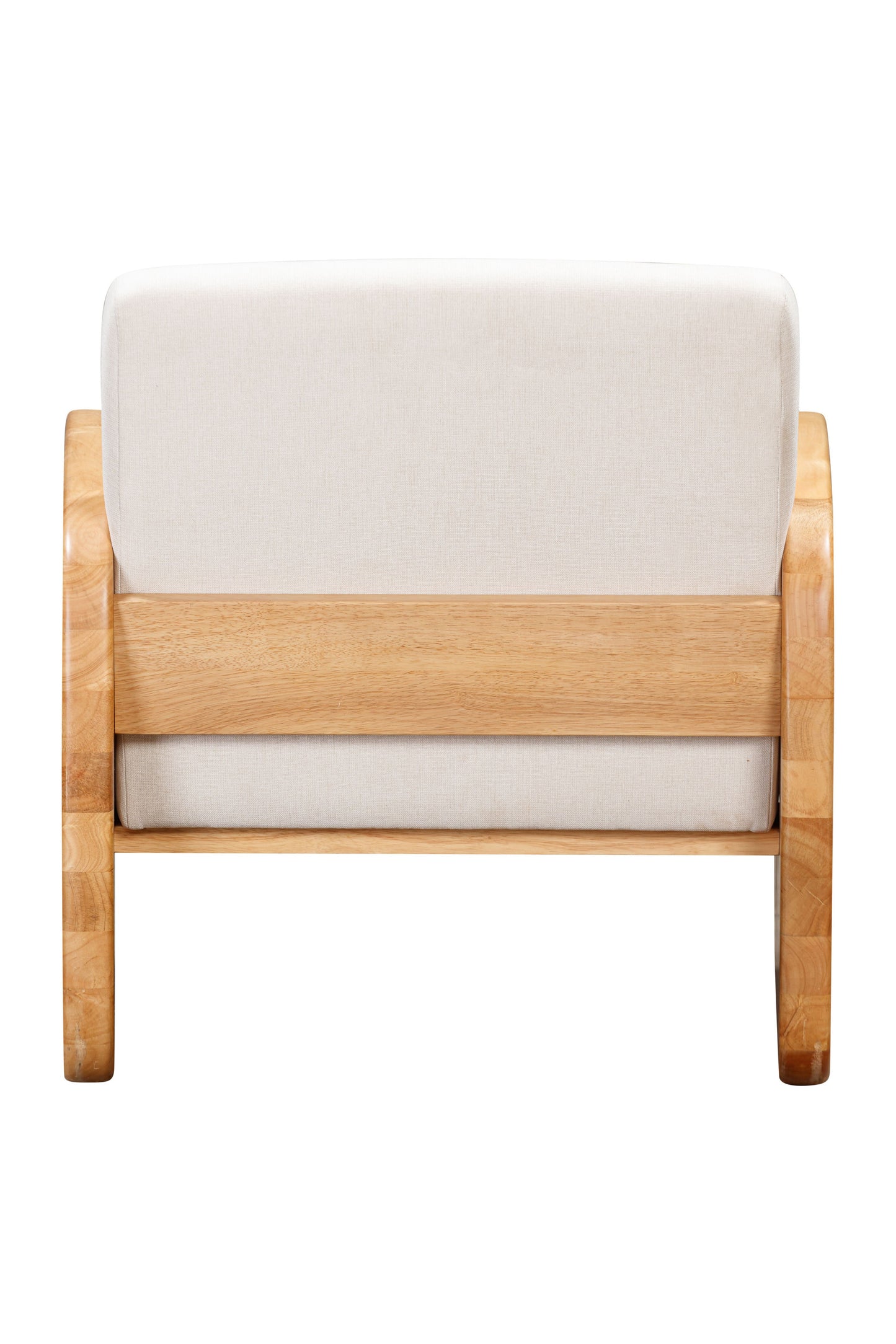 29" WHITE AND NATURAL LINEN ARMCHAIR - Varnish & Vibe