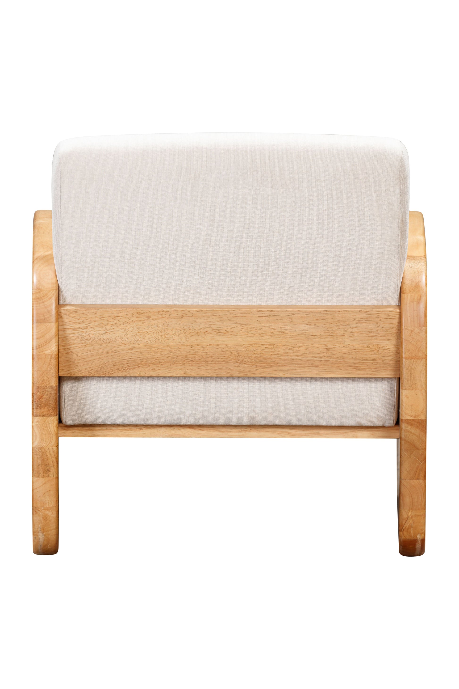 29" WHITE AND NATURAL LINEN ARMCHAIR - Varnish & Vibe