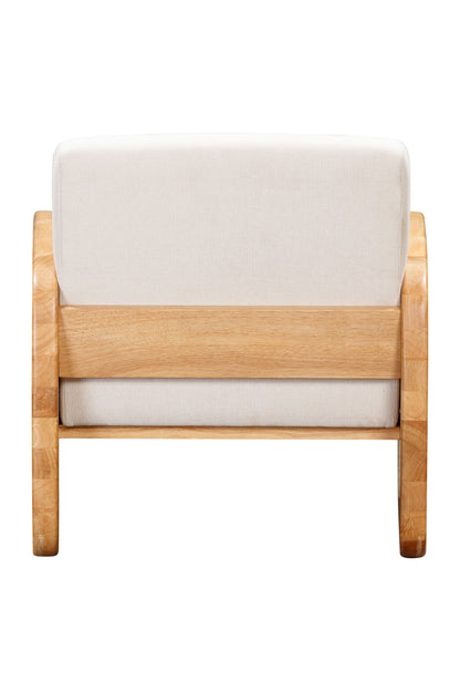 29" WHITE AND NATURAL LINEN ARMCHAIR - Varnish & Vibe
