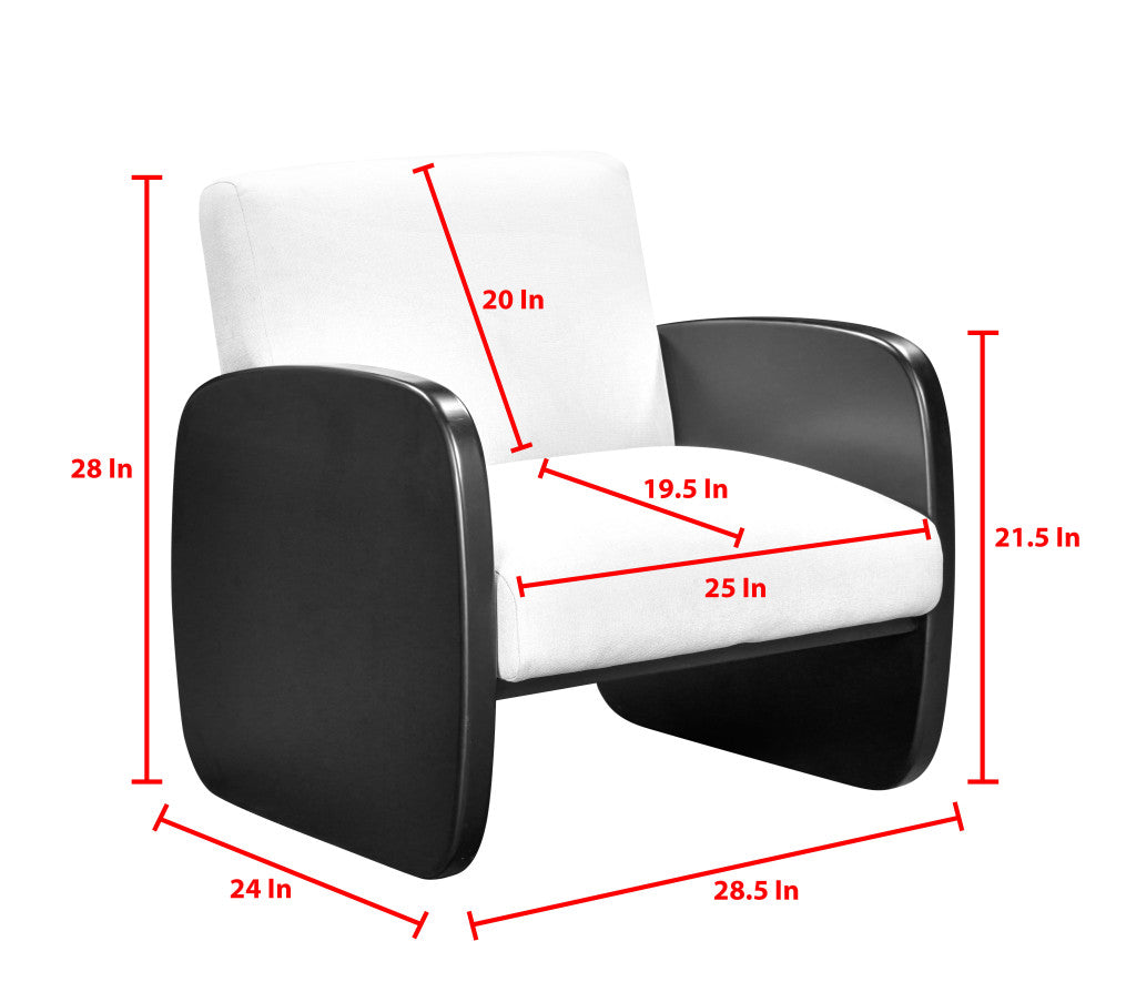 29" WHITE AND NATURAL LINEN ARMCHAIR - Varnish & Vibe