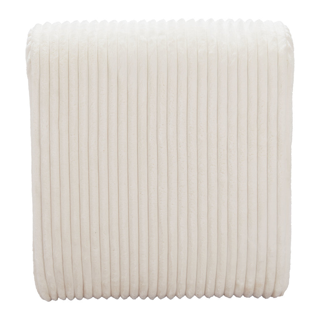 26" WHITE CORDUROY AND UPHOLSTERED LOUNGE CHAIR