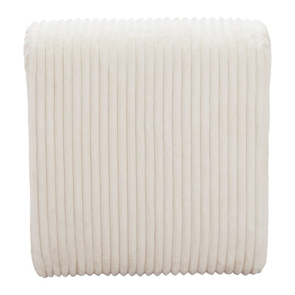 26" WHITE CORDUROY AND UPHOLSTERED LOUNGE CHAIR