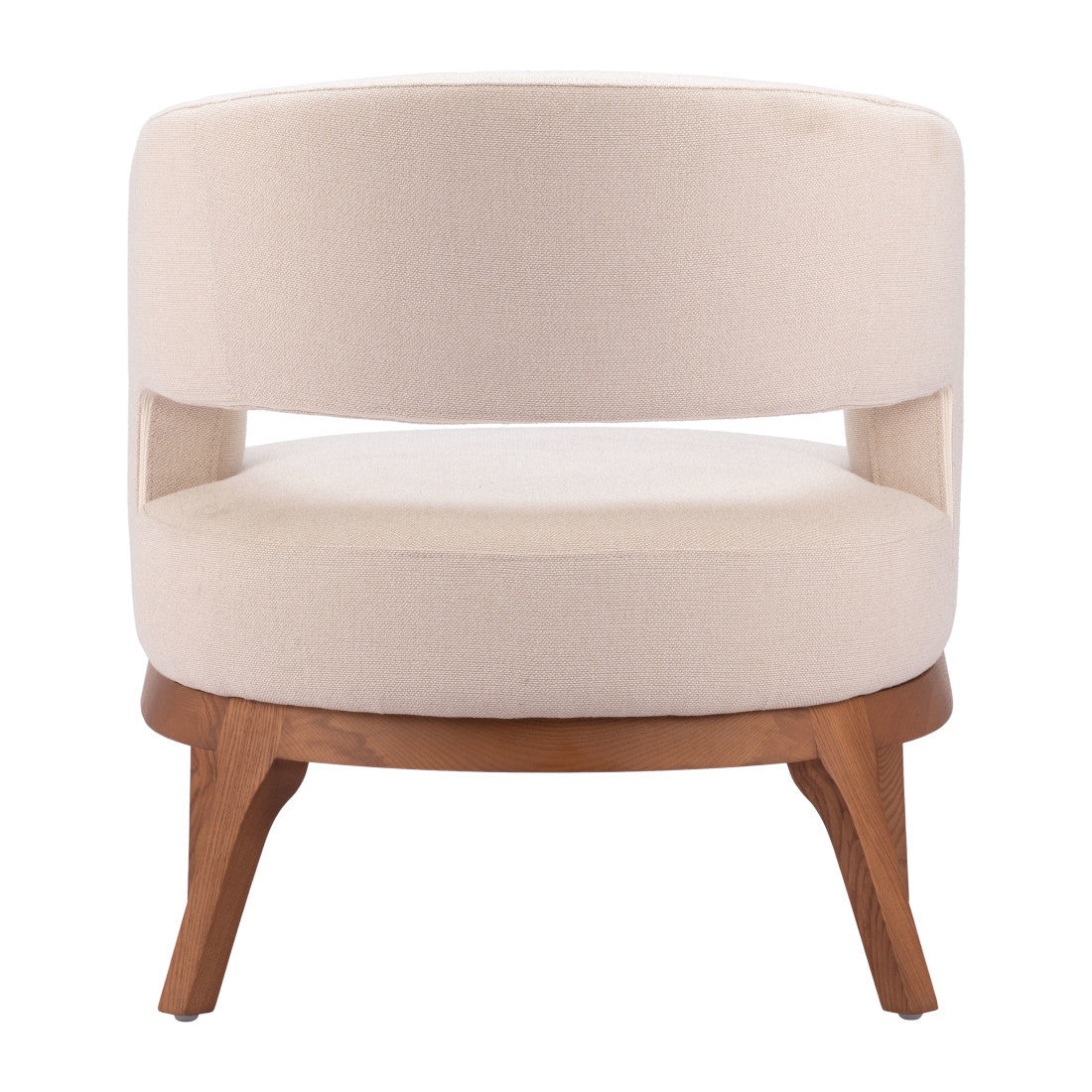 PALISADES 27" BEIGE AND BROWN UPHOLSTERED ARM CHAIR - Varnish & Vibe