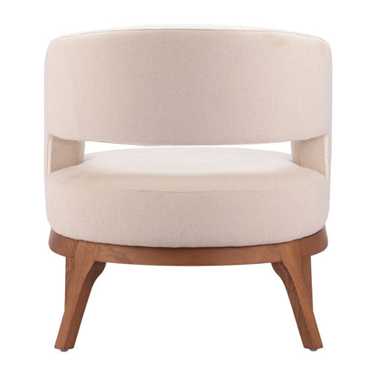 PALISADES 27" BEIGE AND BROWN UPHOLSTERED ARM CHAIR - Varnish & Vibe