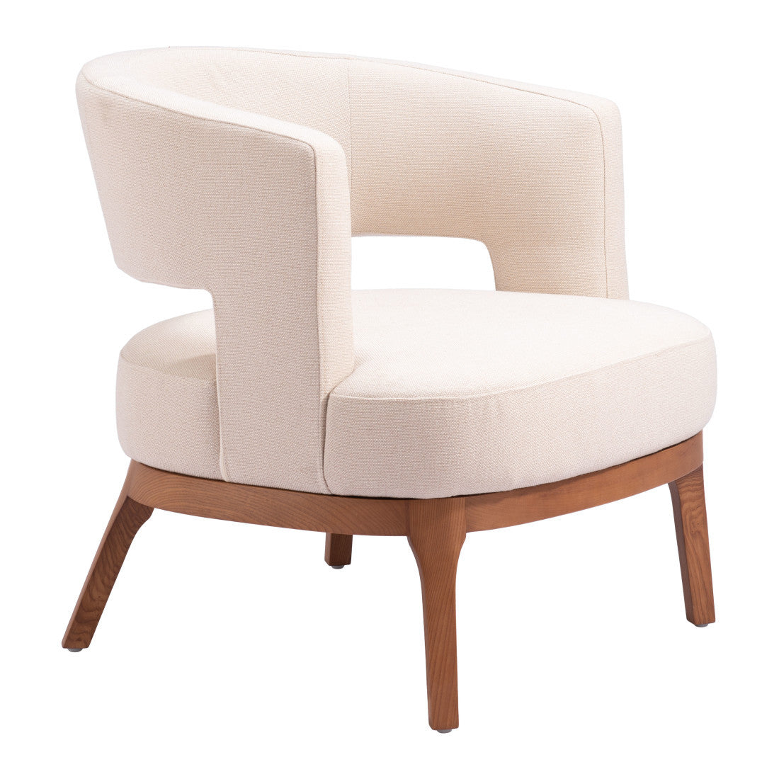 PALISADES 27" BEIGE AND BROWN UPHOLSTERED ARM CHAIR - Varnish & Vibe
