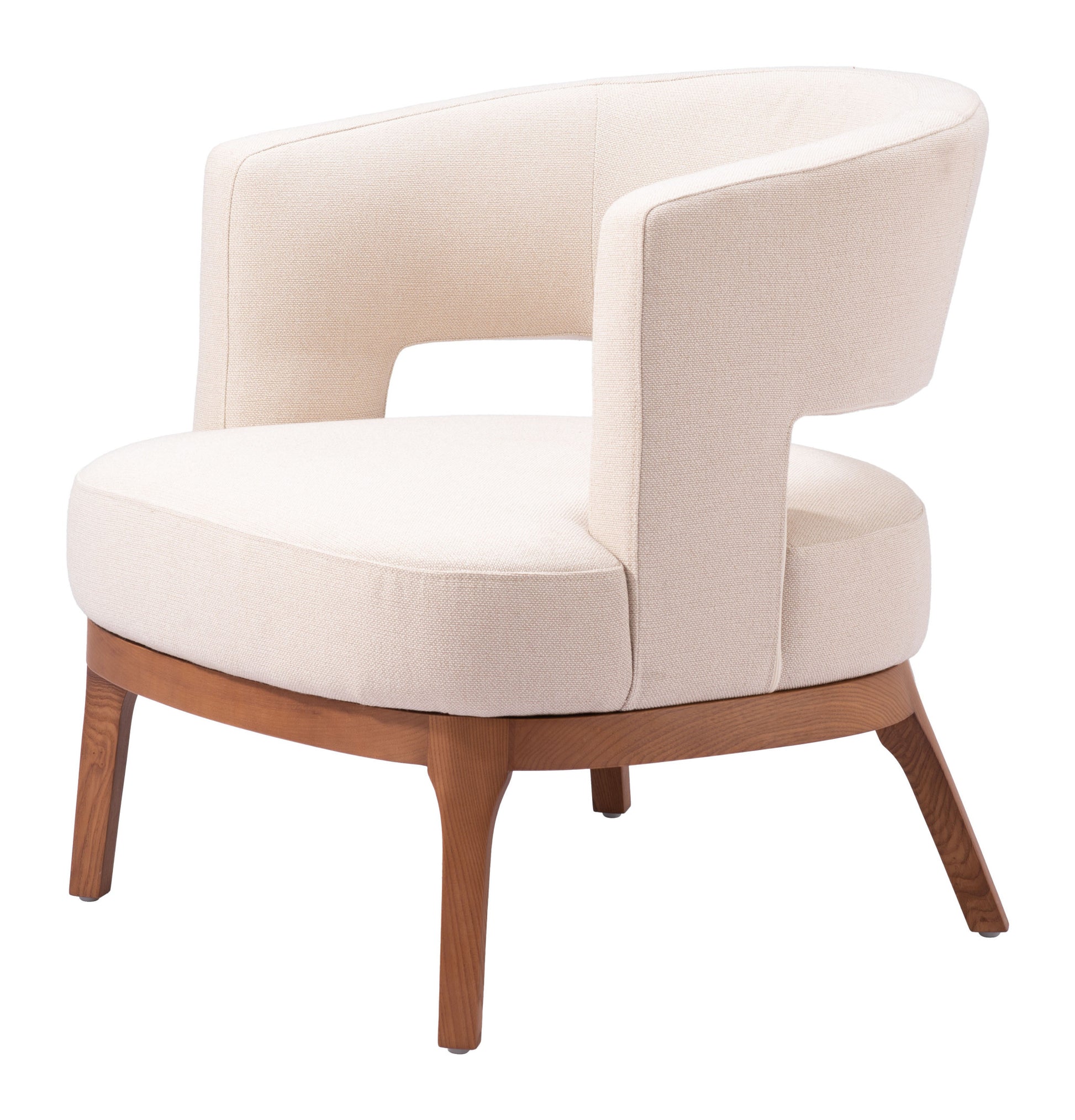 PALISADES 27" BEIGE AND BROWN UPHOLSTERED ARM CHAIR - Varnish & Vibe