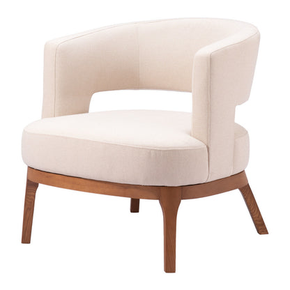 PALISADES 27" BEIGE AND BROWN UPHOLSTERED ARM CHAIR - Varnish & Vibe