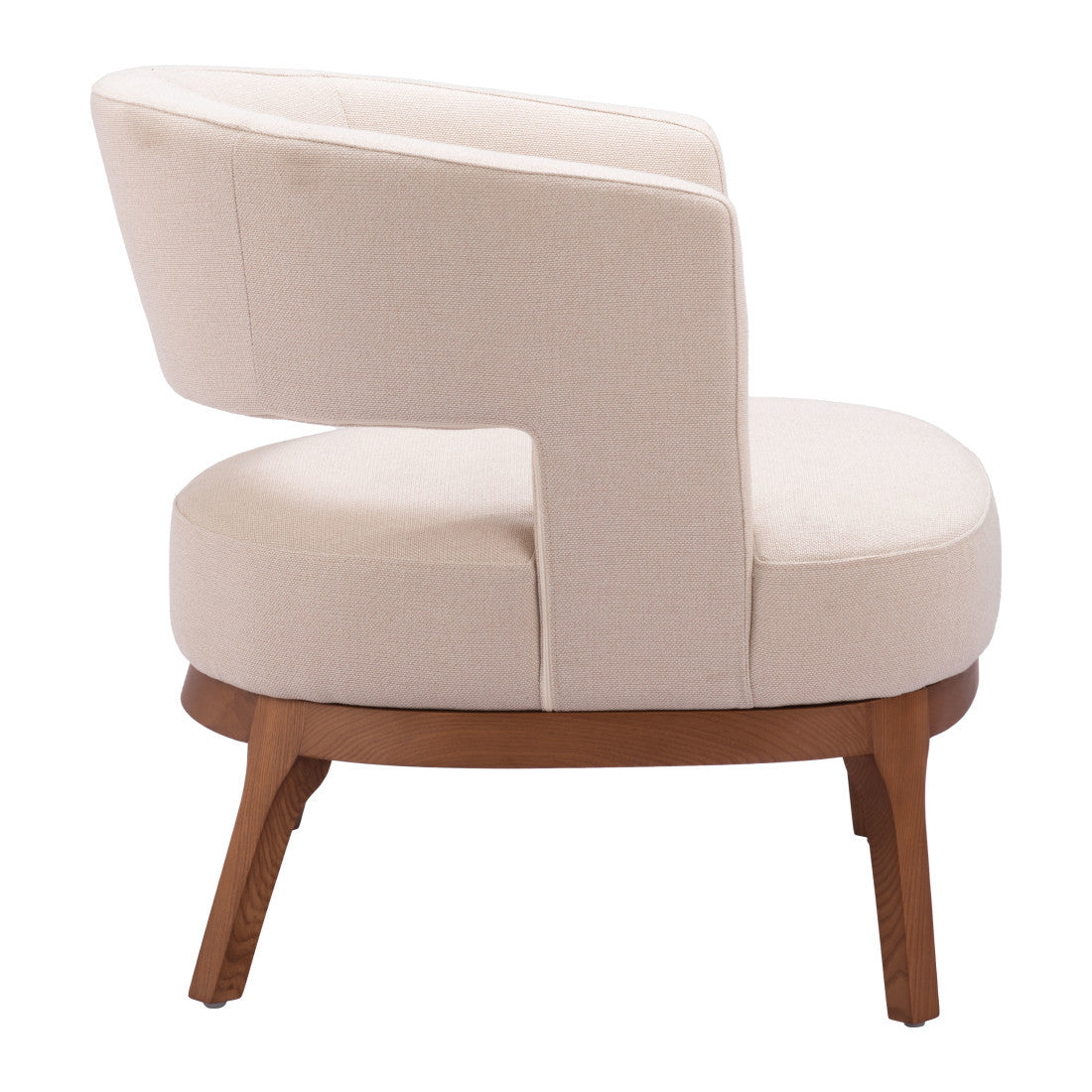 PALISADES 27" BEIGE AND BROWN UPHOLSTERED ARM CHAIR - Varnish & Vibe