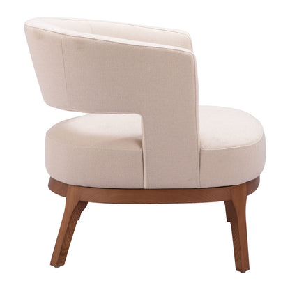 PALISADES 27" BEIGE AND BROWN UPHOLSTERED ARM CHAIR - Varnish & Vibe