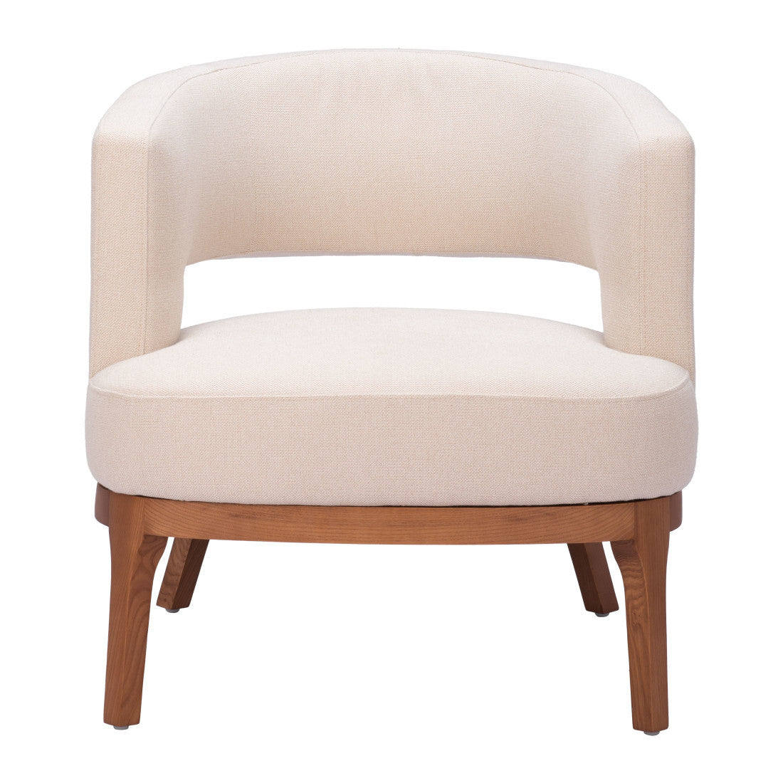 PALISADES 27" BEIGE AND BROWN UPHOLSTERED ARM CHAIR - Varnish & Vibe