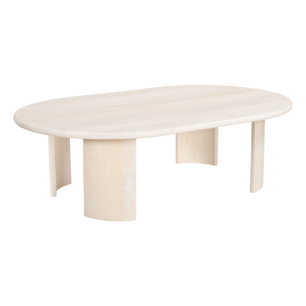 VALLEY 52" BLEACHED MANGO WOOD COFFEE TABLE - Varnish & Vibe