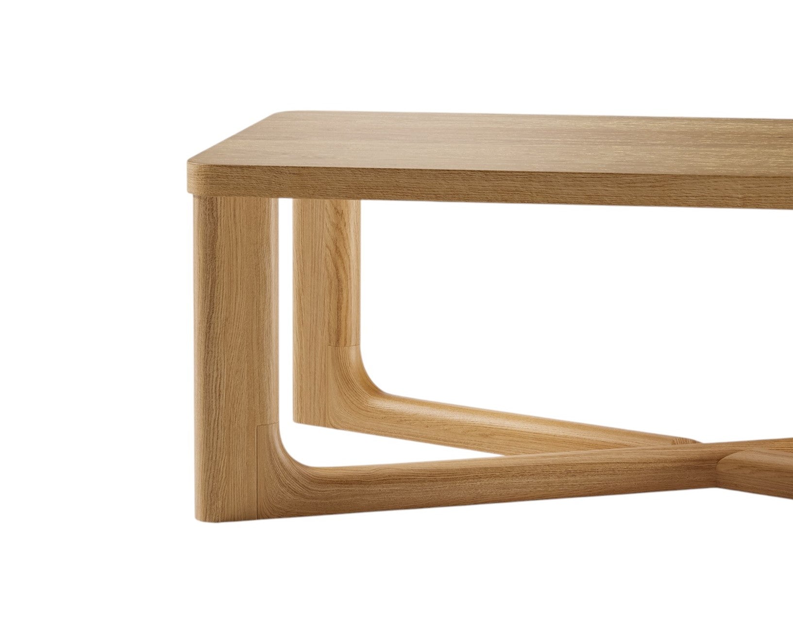 50" NATURAL SOLID WOOD CROSS LEGS COFFEE TABLE - Varnish & Vibe