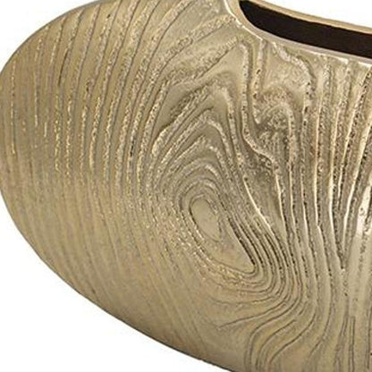 MALIBU 7" GOLD ALUMINUM OVAL DISC TABLE VASE - Varnish & Vibe