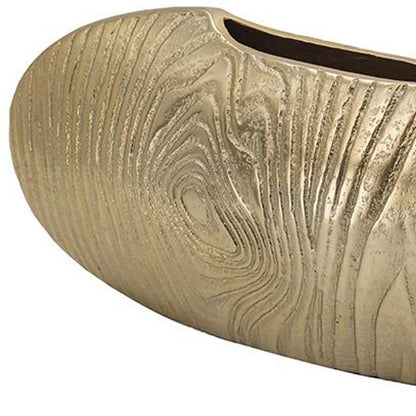 MALIBU 7" GOLD ALUMINUM OVAL DISC TABLE VASE - Varnish & Vibe