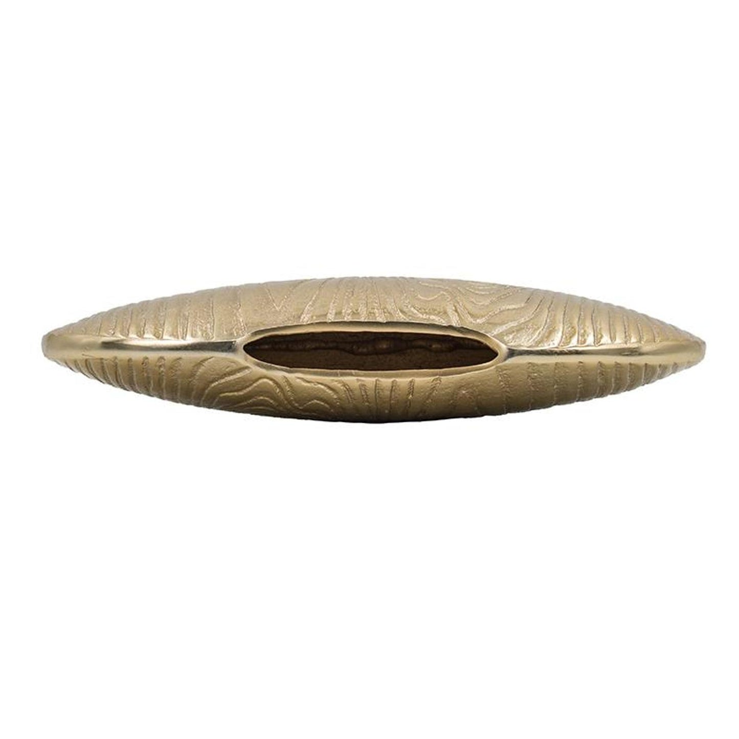MALIBU 7" GOLD ALUMINUM OVAL DISC TABLE VASE - Varnish & Vibe