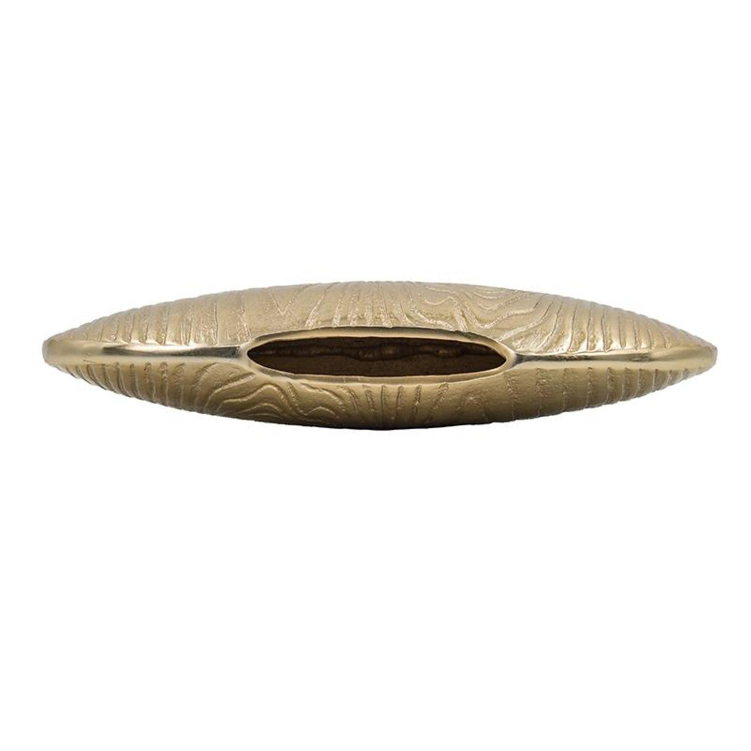 MALIBU 7" GOLD ALUMINUM OVAL DISC TABLE VASE - Varnish & Vibe