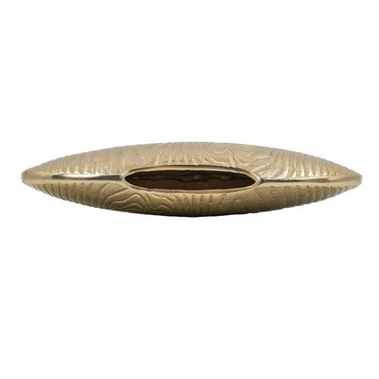 MALIBU 7" GOLD ALUMINUM OVAL DISC TABLE VASE - Varnish & Vibe