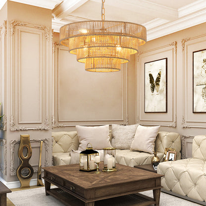 PIER 20" RATTAN 4-TIER CHANDELIER - Varnish & Vibe