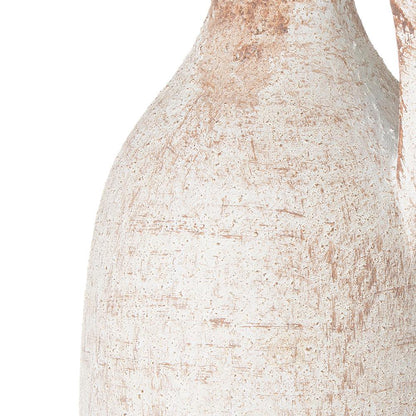 REDONDO 12" IVORY AND BROWN ARTISAN CERAMIC JUG VASE