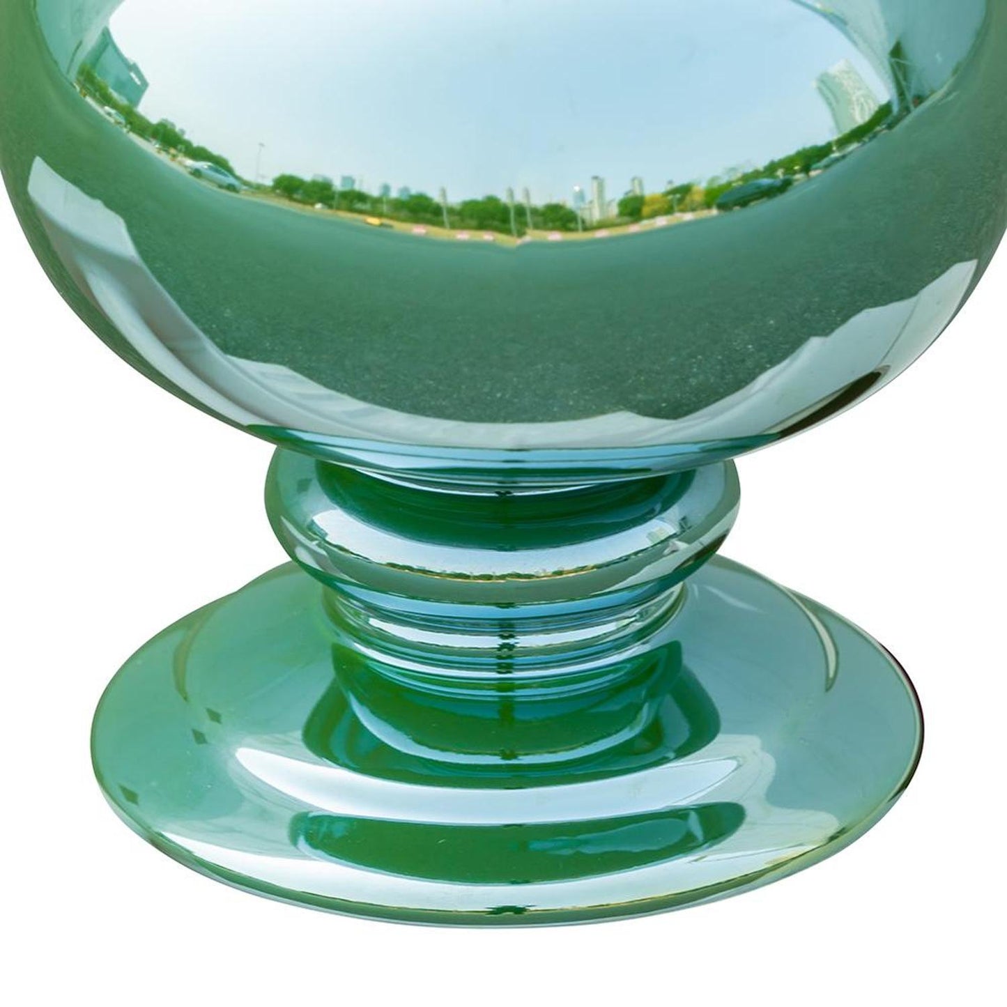 CALABASAS 14" HUNTER GREEN ROUND CERAMIC TABLE VASE - Varnish & Vibe