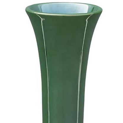 CALABASAS 14" HUNTER GREEN ROUND CERAMIC TABLE VASE - Varnish & Vibe
