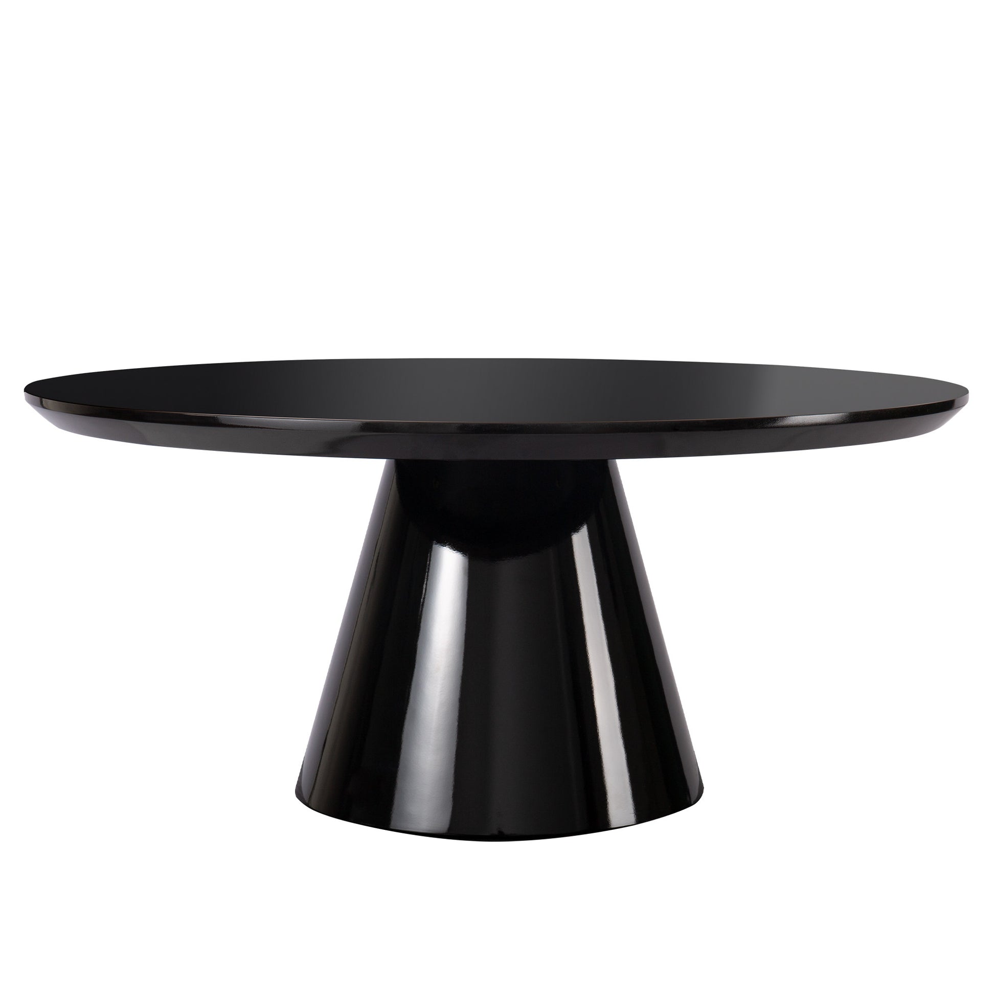 MALIBU 35" BLACK WOOD ROUND PEDESTAL COFFEE TABLE - Varnish & Vibe