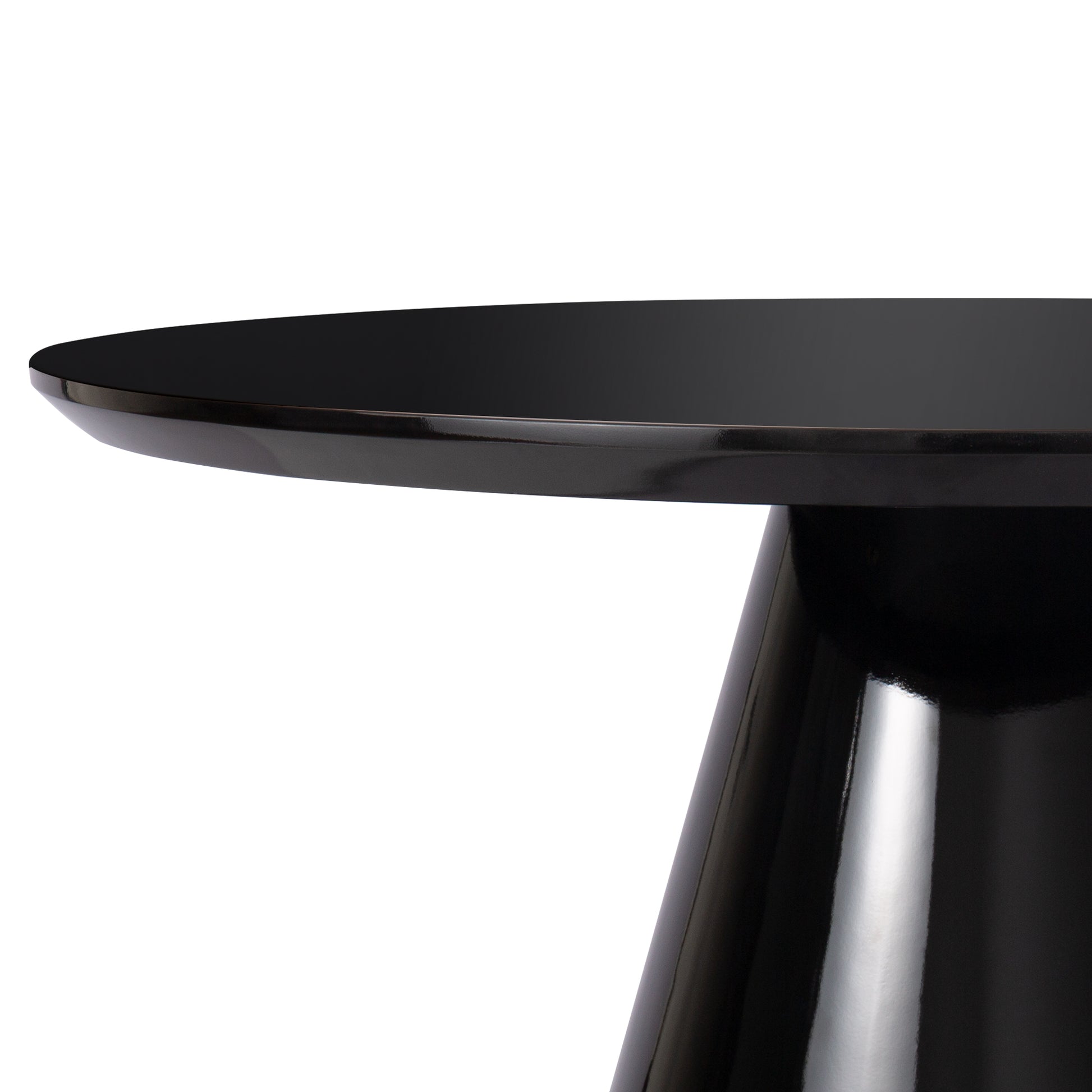 MALIBU 35" BLACK WOOD ROUND PEDESTAL COFFEE TABLE - Varnish & Vibe