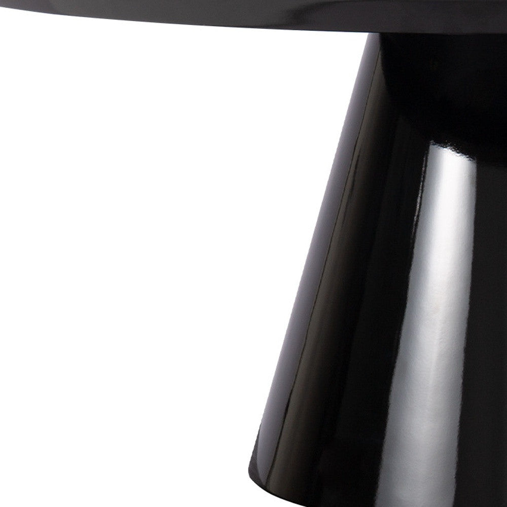 MALIBU 35" BLACK WOOD ROUND PEDESTAL COFFEE TABLE - Varnish & Vibe