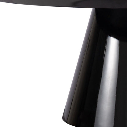 MALIBU 35" BLACK WOOD ROUND PEDESTAL COFFEE TABLE - Varnish & Vibe