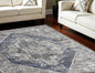 CALABASAS 8' X 10' BLUE FLORAL POWER LOOM DISTRESSED AREA RUG - Varnish & Vibe