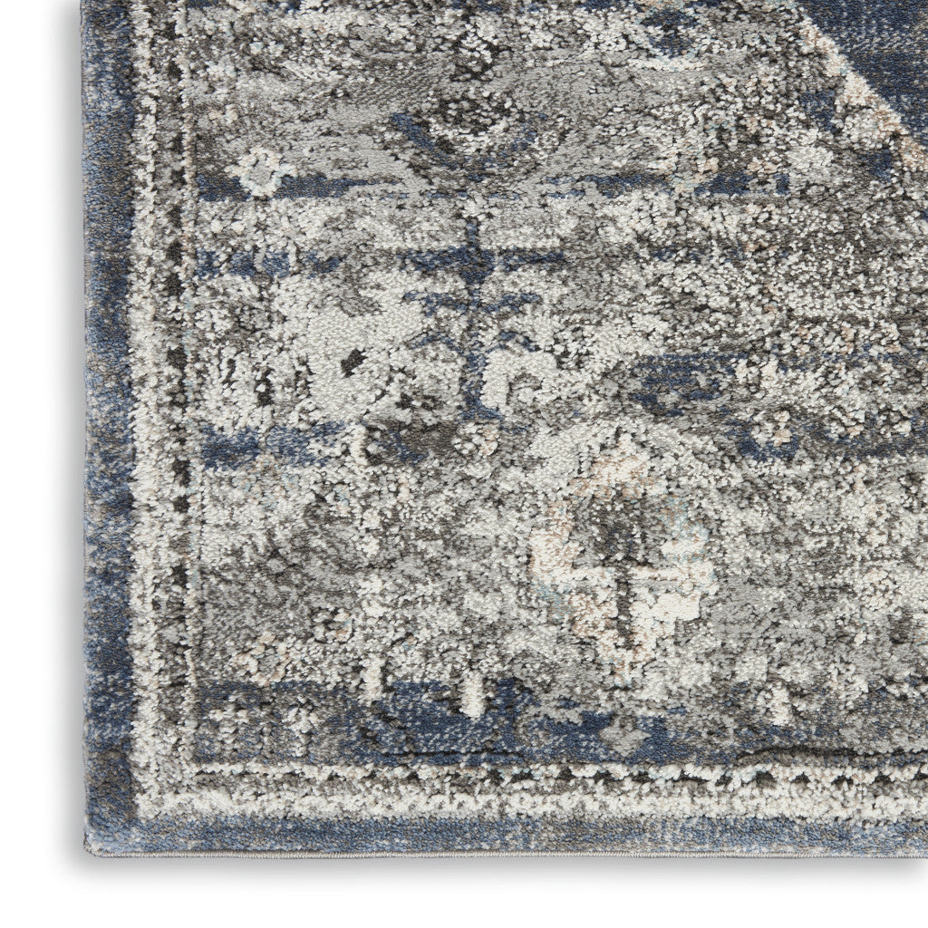 loom distressed area rug, power loom distressed area rug, distressed area rug, floral power loom distressed area, blue floral power loom distressed