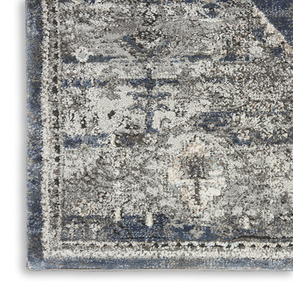 loom distressed area rug, power loom distressed area rug, distressed area rug, floral power loom distressed area, blue floral power loom distressed
