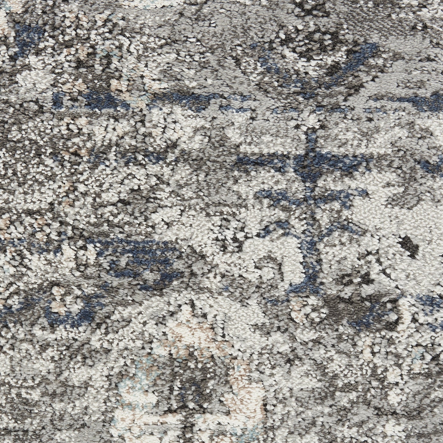 CALABASAS 8' X 10' BLUE FLORAL POWER LOOM DISTRESSED AREA RUG - Varnish & Vibe