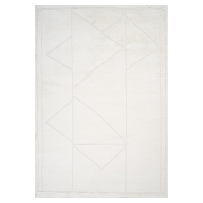 MALIBU 8' X 10' IVORY AND OFF WHITE GEOMETRIC AREA RUG - Varnish & Vibe