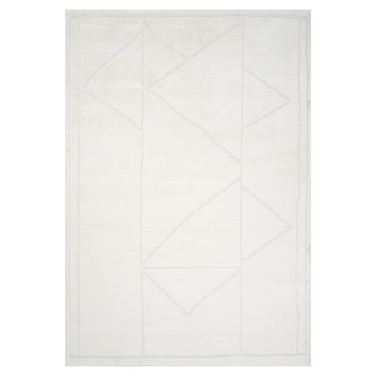 MALIBU 8' X 10' IVORY AND OFF WHITE GEOMETRIC AREA RUG - Varnish & Vibe