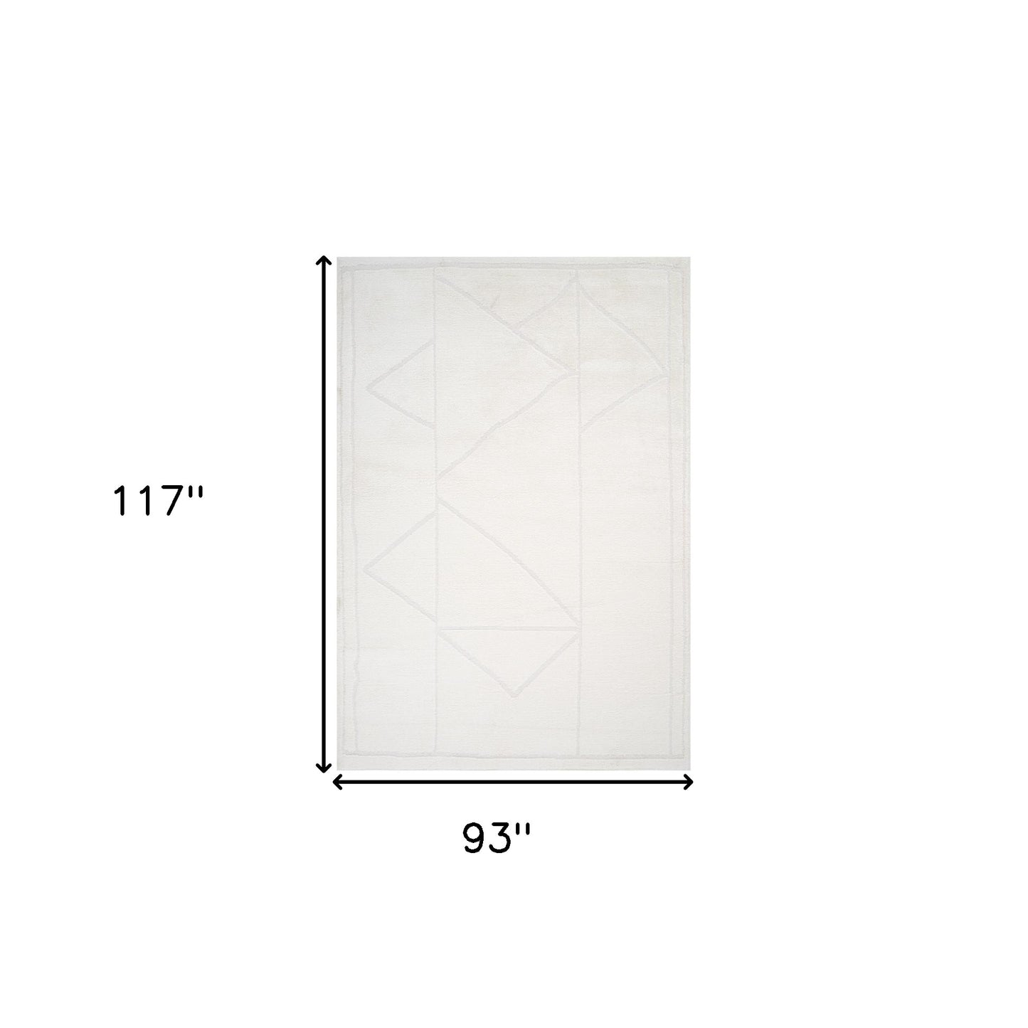 ivory white geometric area rug, white geometric area rug, geometric area rug, 8' X 10' ivory white geometric area, ivory white geometric area