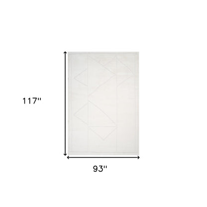 ivory white geometric area rug, white geometric area rug, geometric area rug, 8' X 10' ivory white geometric area, ivory white geometric area
