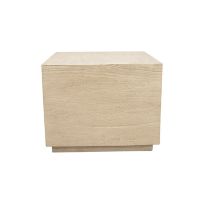 PALISADES 16" NATURAL DISTRESSED SOLID WOOD SQUARE BLOCK END TABLE - Varnish & Vibe
