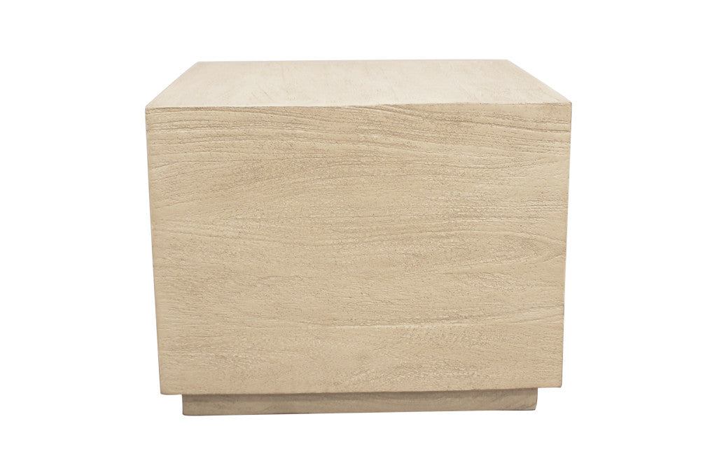 PALISADES 16" NATURAL DISTRESSED SOLID WOOD SQUARE BLOCK END TABLE - Varnish & Vibe