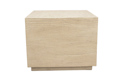 PALISADES 16" NATURAL DISTRESSED SOLID WOOD SQUARE BLOCK END TABLE - Varnish & Vibe