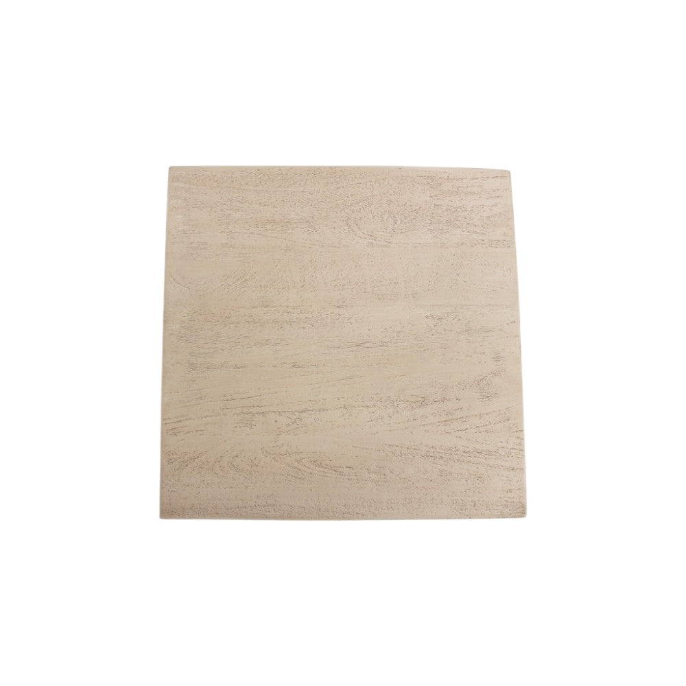 PALISADES 16" NATURAL DISTRESSED SOLID WOOD SQUARE BLOCK END TABLE - Varnish & Vibe