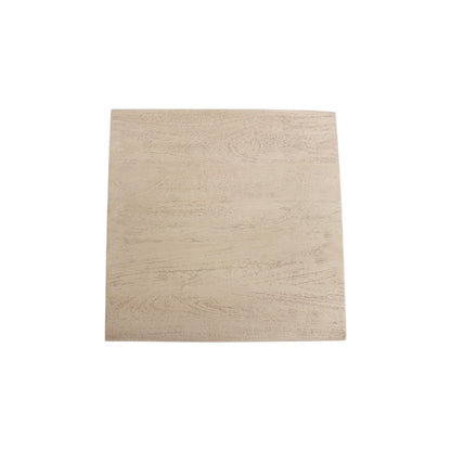 PALISADES 16" NATURAL DISTRESSED SOLID WOOD SQUARE BLOCK END TABLE - Varnish & Vibe