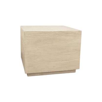 PALISADES 16" NATURAL DISTRESSED SOLID WOOD SQUARE BLOCK END TABLE - Varnish & Vibe