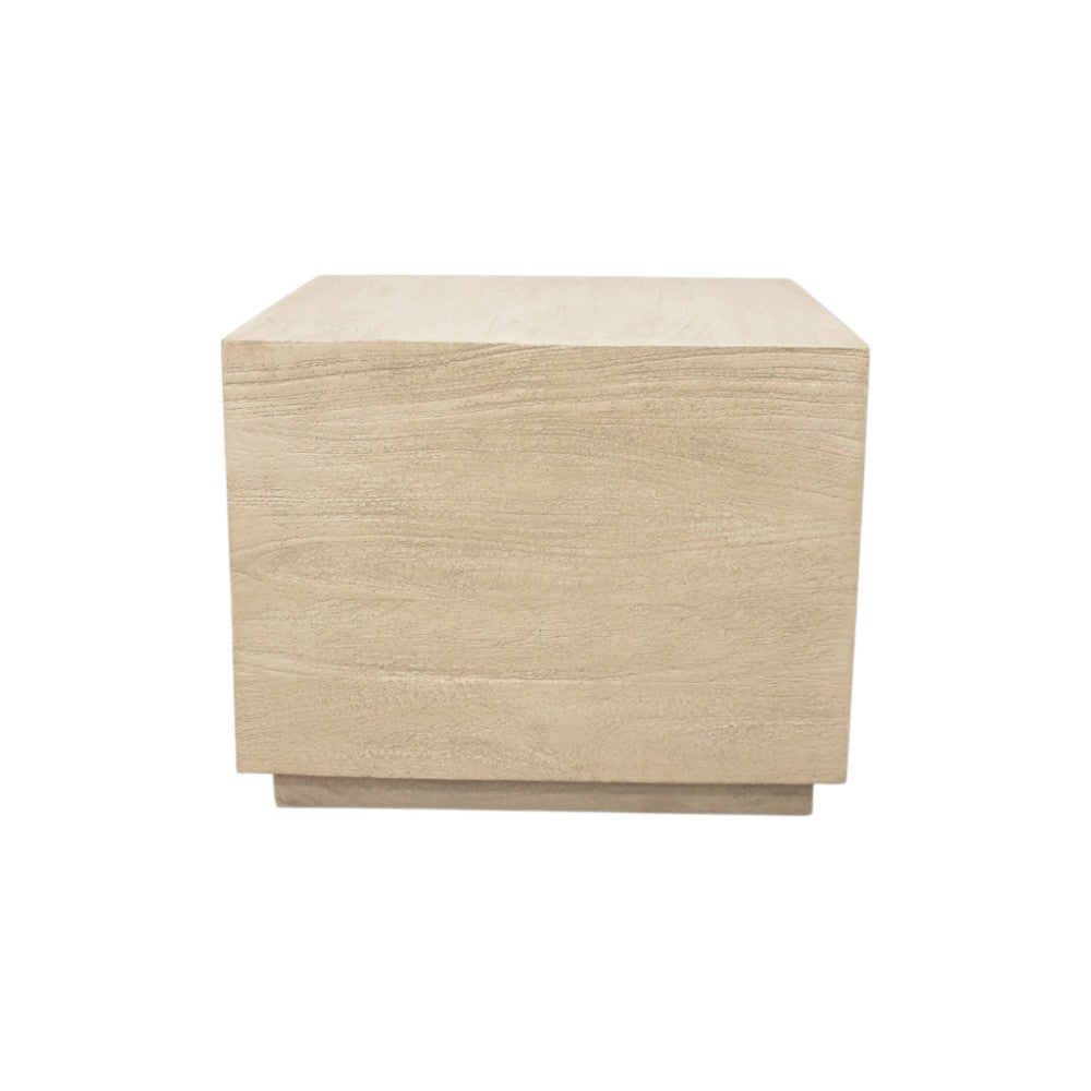 PALISADES 16" NATURAL DISTRESSED SOLID WOOD SQUARE BLOCK END TABLE - Varnish & Vibe